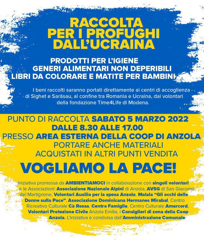 Raccolta per i profughi dall'ucraina
